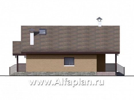 «Моризо» - проект дома с мансардой, планировка с двусветной гостиной и 2 спальни на 1 эт, шале с двускатной крышей - превью фасада дома
