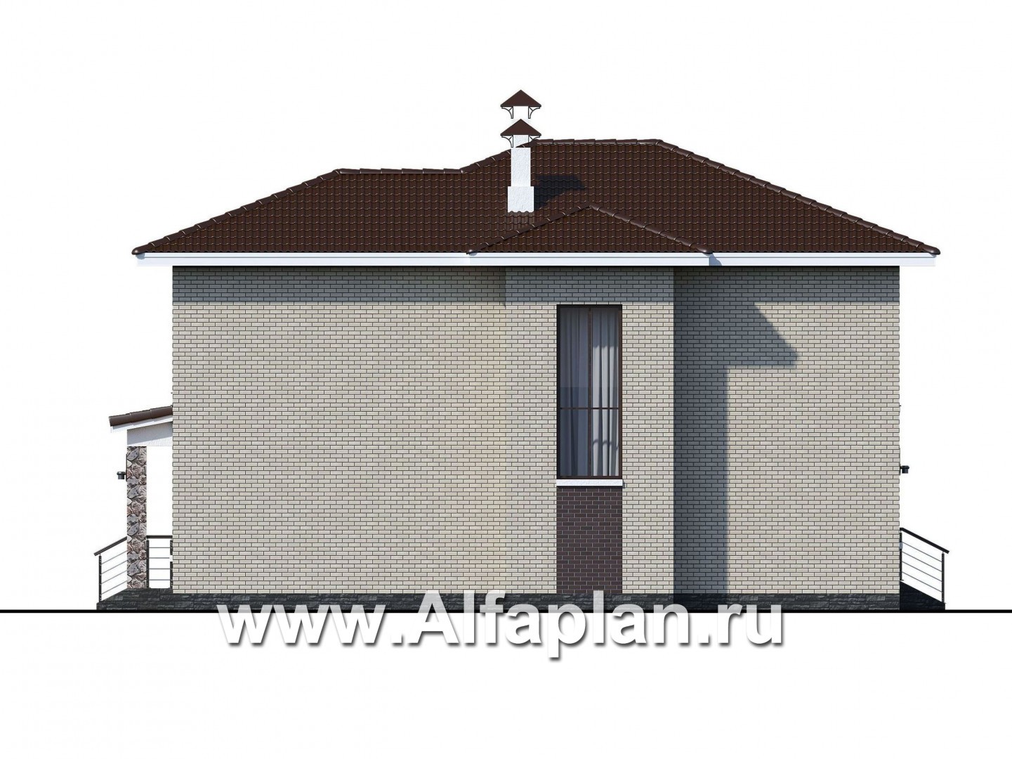 «Формула успеха» - проект двухэтажного дома из газобетона, в скандинавском стиле, удобный план дома - фасад дома