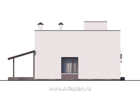 «Арс» - проект двухэтажного дома с плоской кровлей, в стиле хай-тек, для узкого участка - превью дополнительного изображения №5