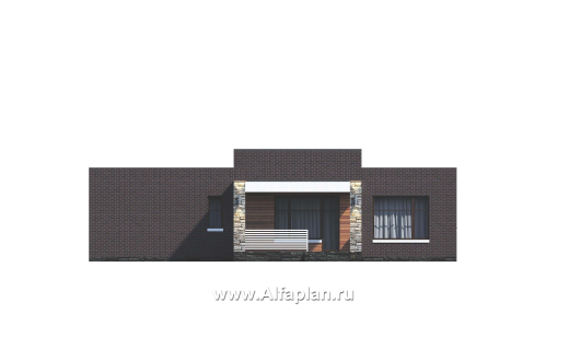 Проекты домов Альфаплан - «Магнолия» — плоскокровельный коттедж с удобной планировкой - превью фасада №4