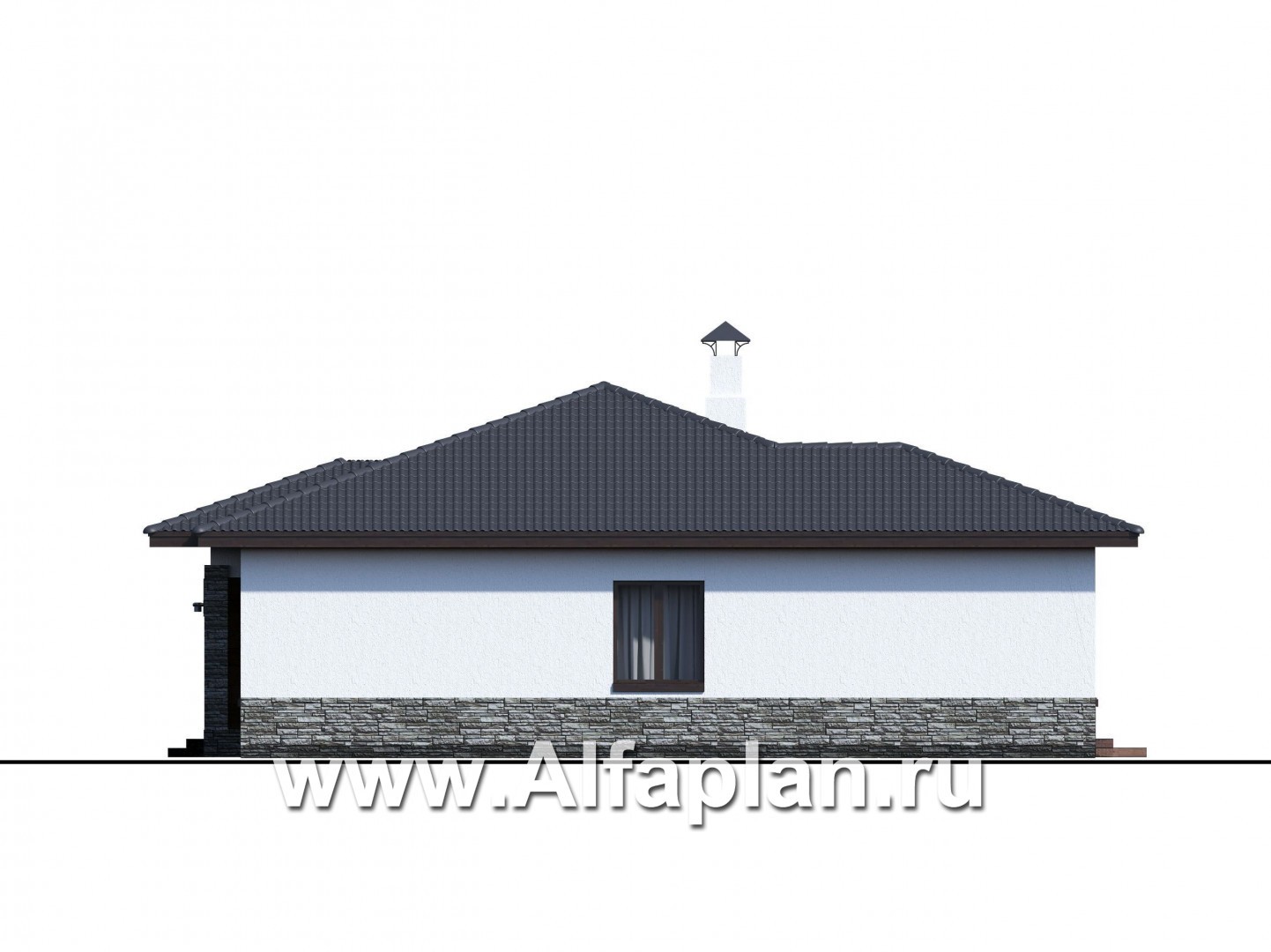 «Мадейра» - проект одноэтажного дома из газобетона, с террасой, в современном стиле - фасад дома