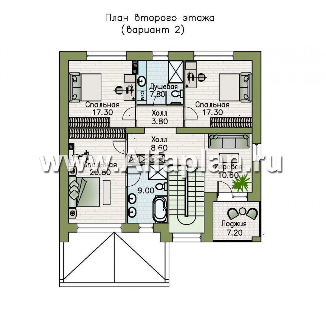 «Эрго» - проект дома 10х12м, с террасой, с удобной планировкой и с плоской кровлей - план дома