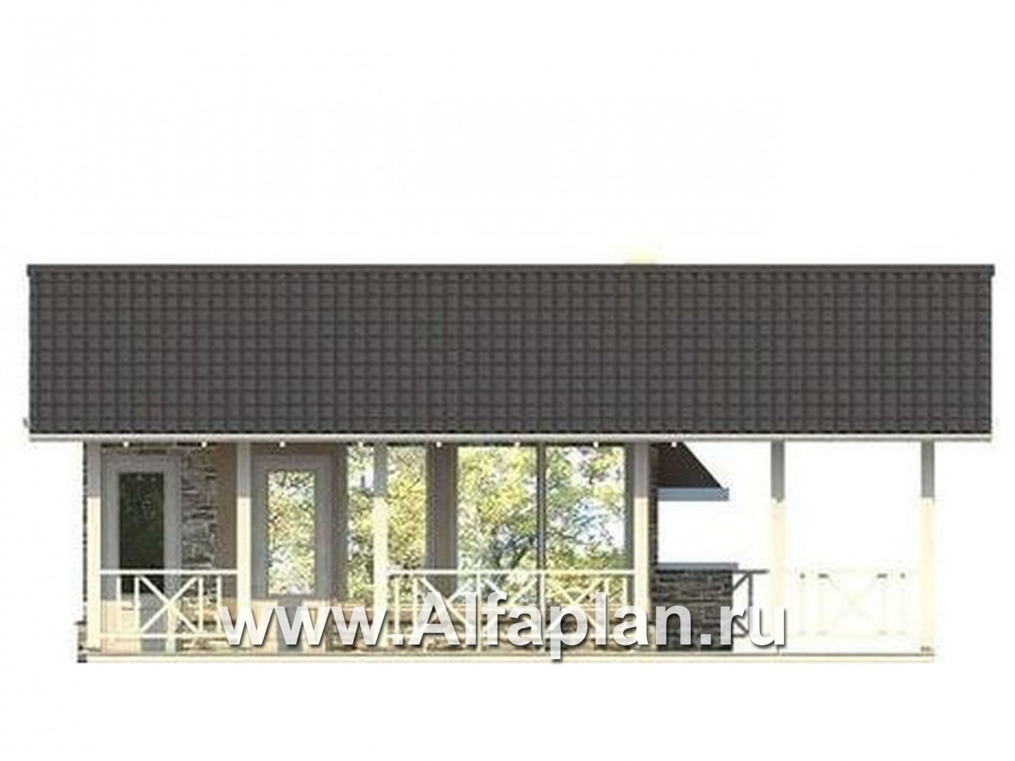 Проекты домов Альфаплан - Проект садовой беседки - изображение фасада №1