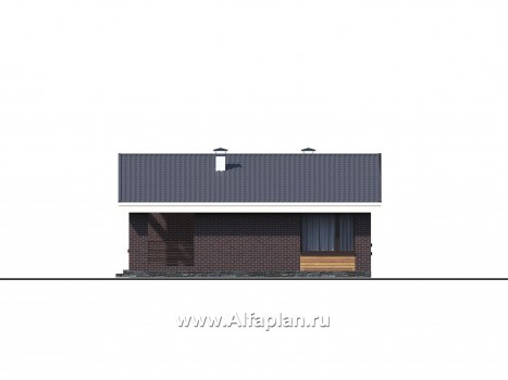 «Бета» - проект одноэтажного каркасного дома с террасой со стороны входа - превью фасада дома