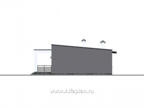 Проекты домов Альфаплан - "Соната" - проект одноэтажного дома с тремя спальнями - превью фасада №2