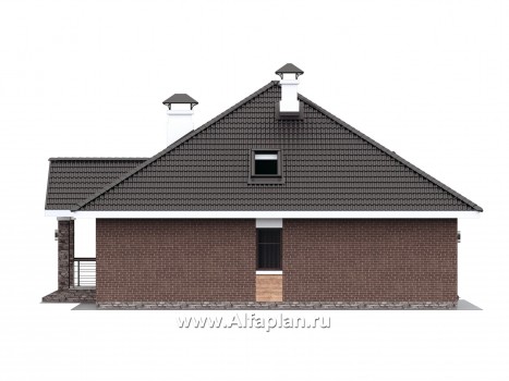 «Перспектива» - проект дома с мансардой, с террасой, с мансардными окнами, в современном стиле - превью фасада дома