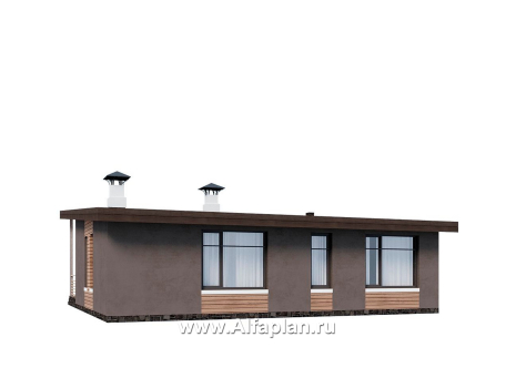 «Талисман» - проект одноэтажного дома с террасой, с односкатной кровлей,  2 спальни - превью дополнительного изображения №2