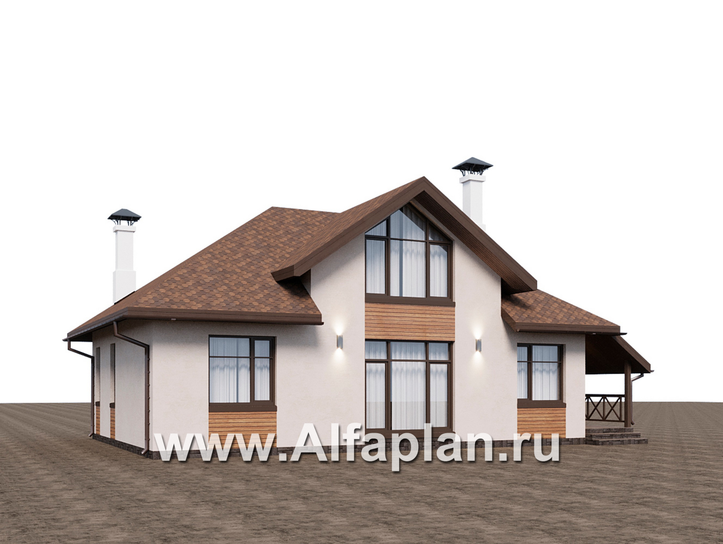«Тигода» - проект простого дома с мансардой, в скандинавском стиле - дизайн дома №1