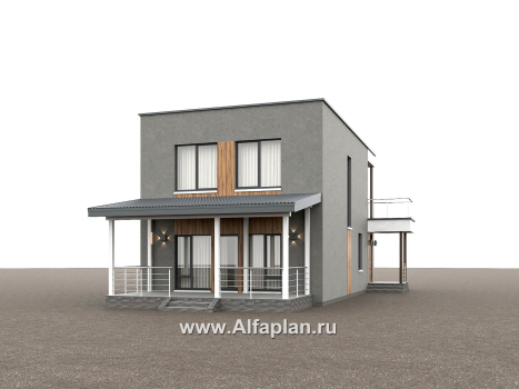 «Викинг» - проект дома, 2 этажа, с сауной и с террасой, в стиле хай-тек - превью дополнительного изображения №3