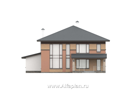«Серебряный луч» - проект двухэтажного дома, планировка две спальни на 1эт и второй свет в гостиной, в современном стиле - превью фасада дома
