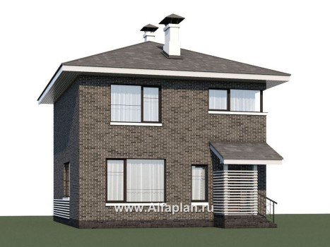 Проект двухэтажного дома из кирпича «Серебро», с террасой,  для небольшой семьи - превью дополнительного изображения №1
