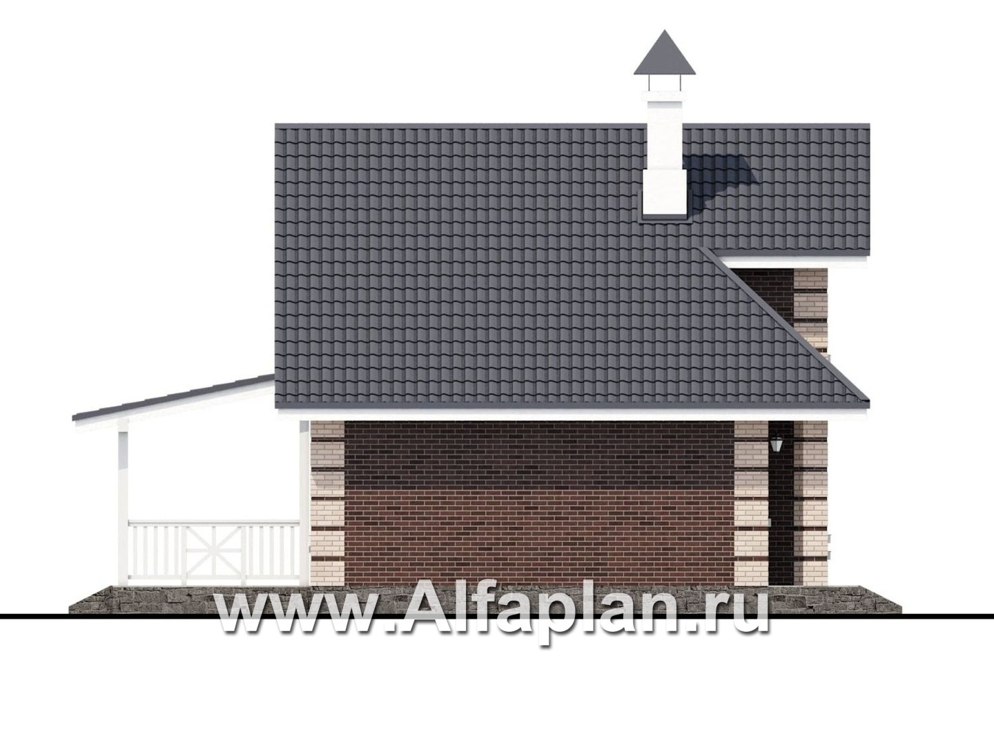 «Замечательный сосед» - проект дома с мансардой, с террасой, с удобным планом - фасад дома