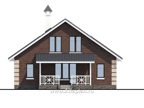 «Замечательный сосед» - проект дома с мансардой, с террасой, с удобным планом - превью фасада дома