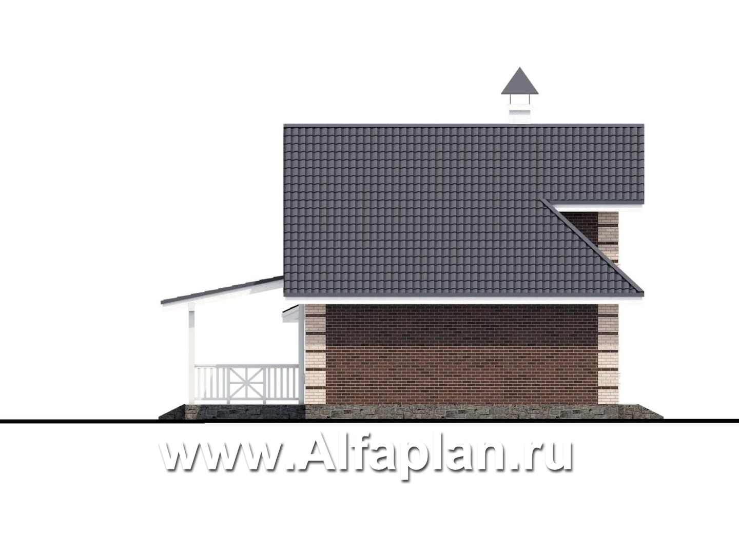 «Замечательный сосед» - проект дома с мансардой, с террасой, с навесом на 2 авто - фасад дома