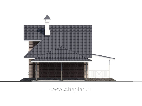 «Замечательный сосед» - проект дома с мансардой, с террасой, с навесом на 2 авто - превью фасада дома