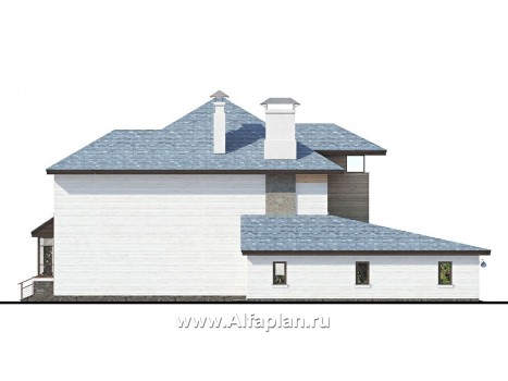 «Агент 007» - проект двухэтажного дома с эркером и с террасой, гараж на 2 авто, в современном стиле - превью фасада дома