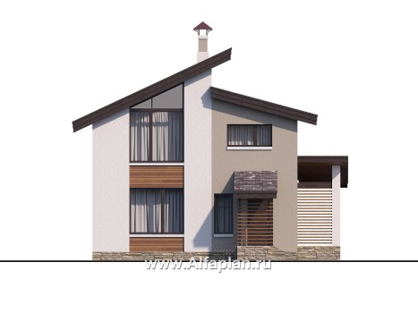 «Оптима»- проект двухэтажного дома, в современном стиле, удобный план - превью фасада дома