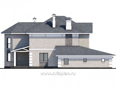 «Затерянный рай» - проект двухэтажного дома, с террасой, с гаражом на 2 авто, удобная планировка, в стиле эклектика - превью фасада дома