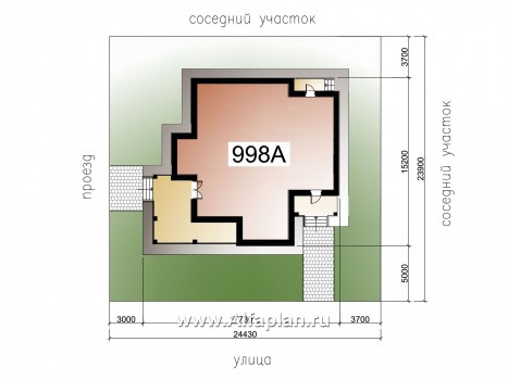 «Голицын» — проект двухэтажного дома из газобетона, с двусветной гостиной, с террасой со стороны входа - превью дополнительного изображения №2