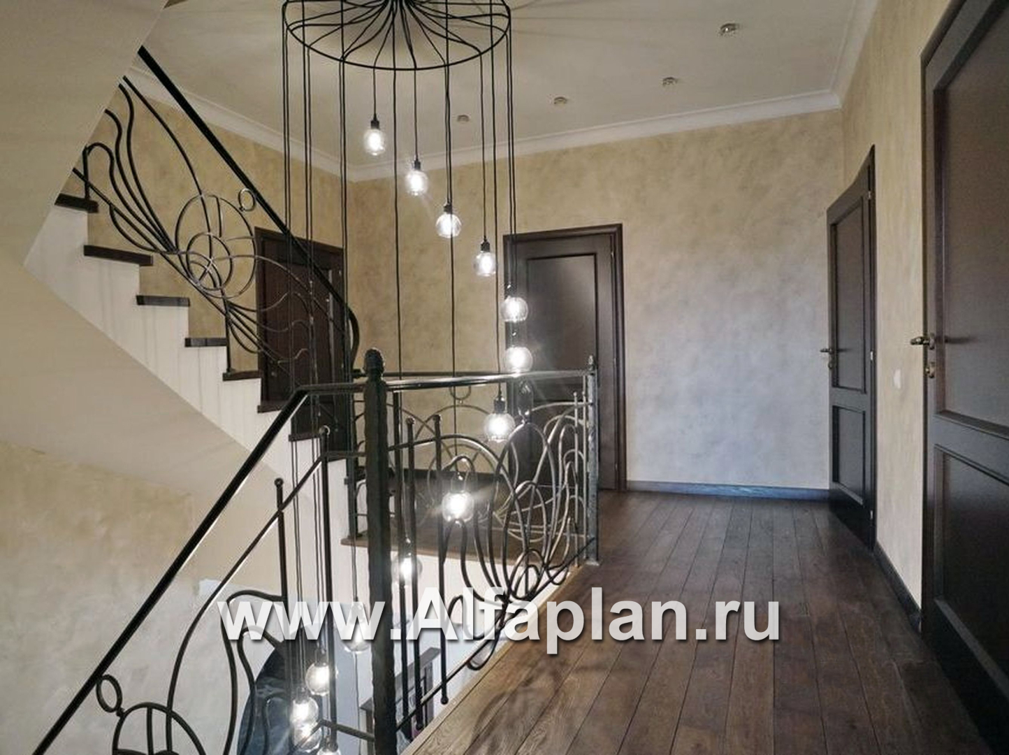 «Голицын»- проект двухэтажного дома, с двусветной гостиной и с террасой, в стиле модерн, с цокольным этажом - дизайн дома №5