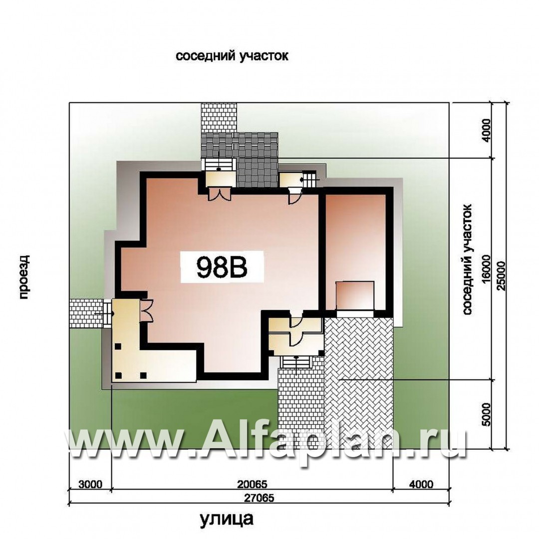 «Голицын» - проект двухэтажного дома, с двусветной гостиной и с террасой, в стиле модерн, с гаражом - дизайн дома №2