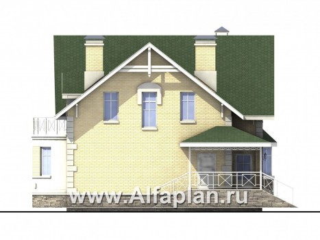 «Ретростилиса» - проект двухэтажного дома, с эркером, в английском стиле - превью фасада дома