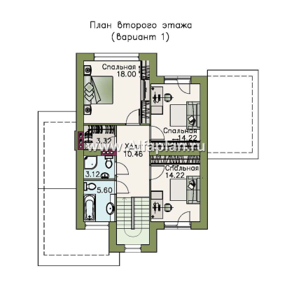 «Скандинавия» - проект современного дома в скандинавском стиле, с фото, планировка с террасой - превью план дома