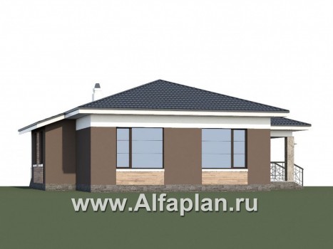 «Ариадна» - проект одноэтажного дома, планировка 3 спальни, c террасой, в современном стиле - превью дополнительного изображения №1