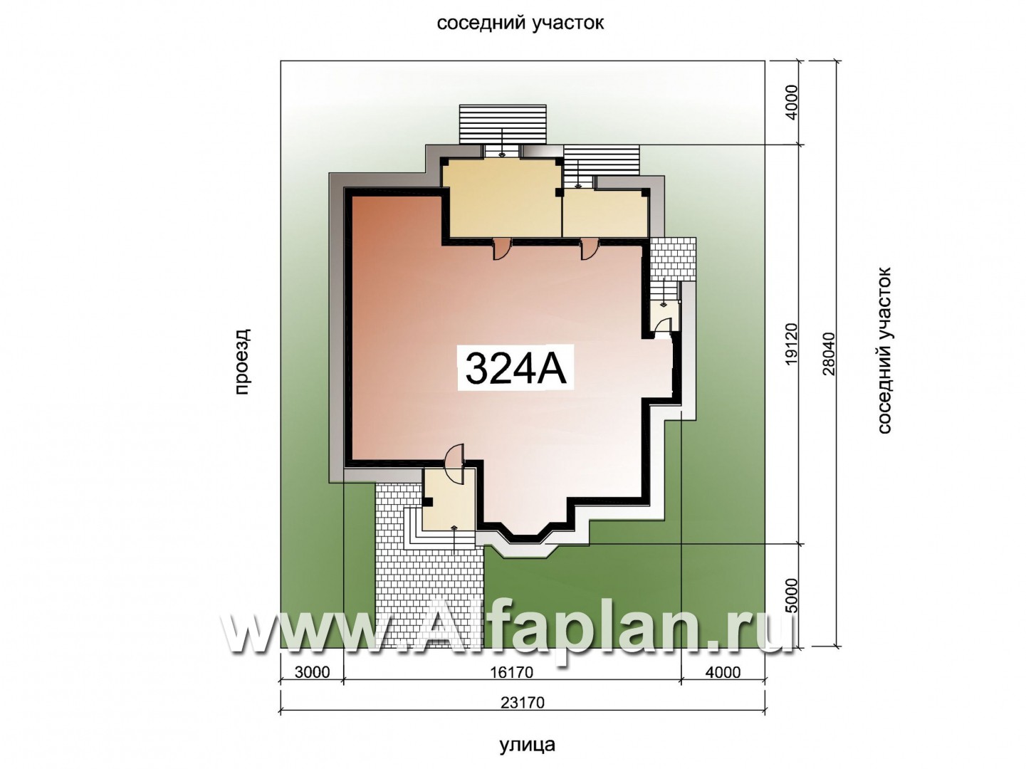 «Калипсо» - проект одноэтажного дома, с сауной и с эркером, с террасой (варианты планировки) - дизайн дома №2