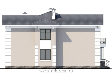«Галатея» - проект двухэтажного дома с эркером и с террасой, в стиле эклектика - превью фасада дома